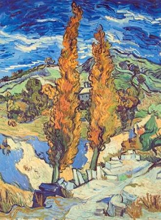 Two Poplars On Road Poster Print by Vincent Van Gogh - Item # VARPDX374576