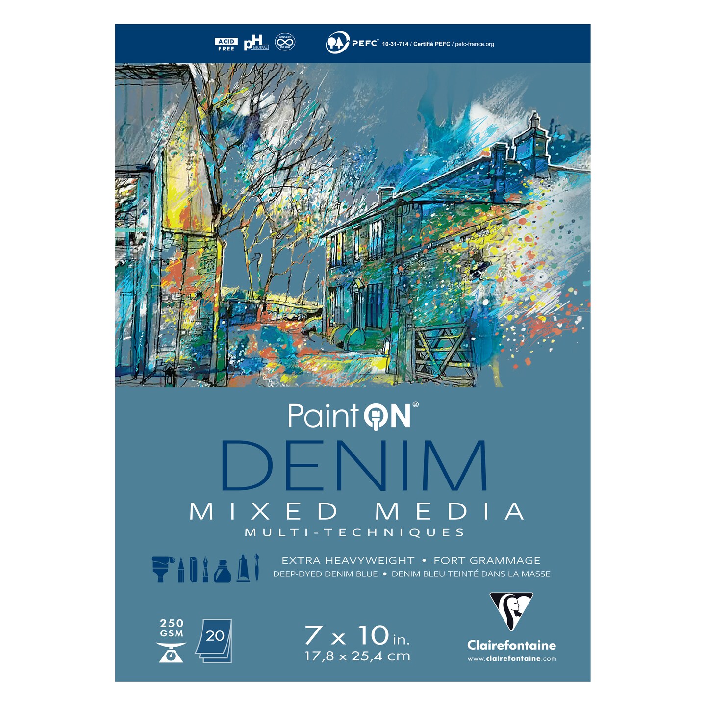 Clairefontaine PaintON Mixed Media Pad, 7" x 10", Denim Paper Michaels