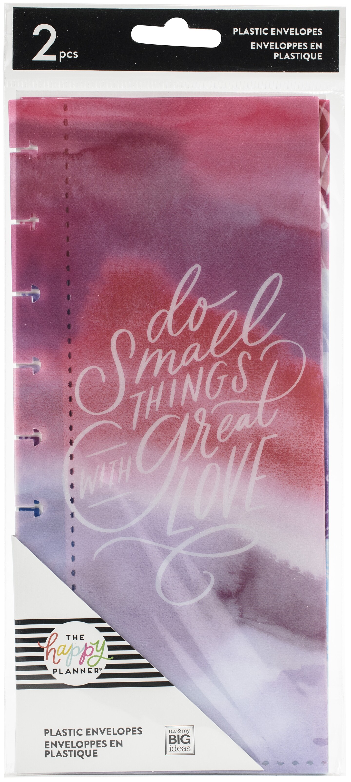 Happy Planner Classic Half Sheet Plastic Envelopes 2/Pkg-Do Small Things Great