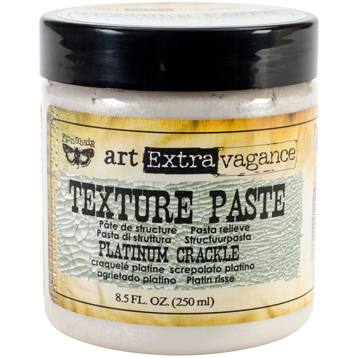 Finnabair Art Extravagance Texture Paste 8.5Oz-Platinum Crackle