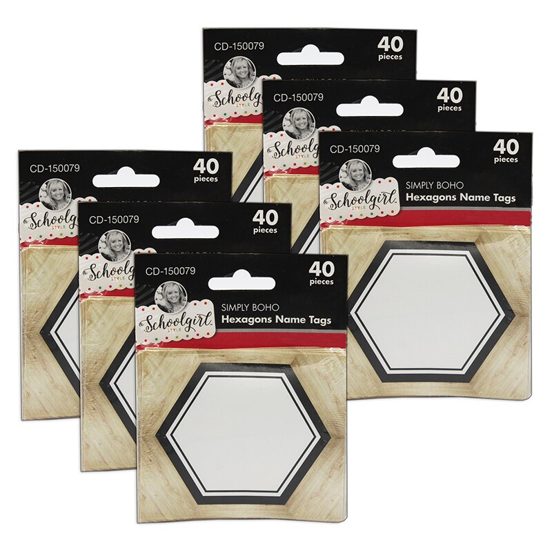 Simply Boho Hexagons Name Tags, 40 Per Pack, 6 Packs Michaels