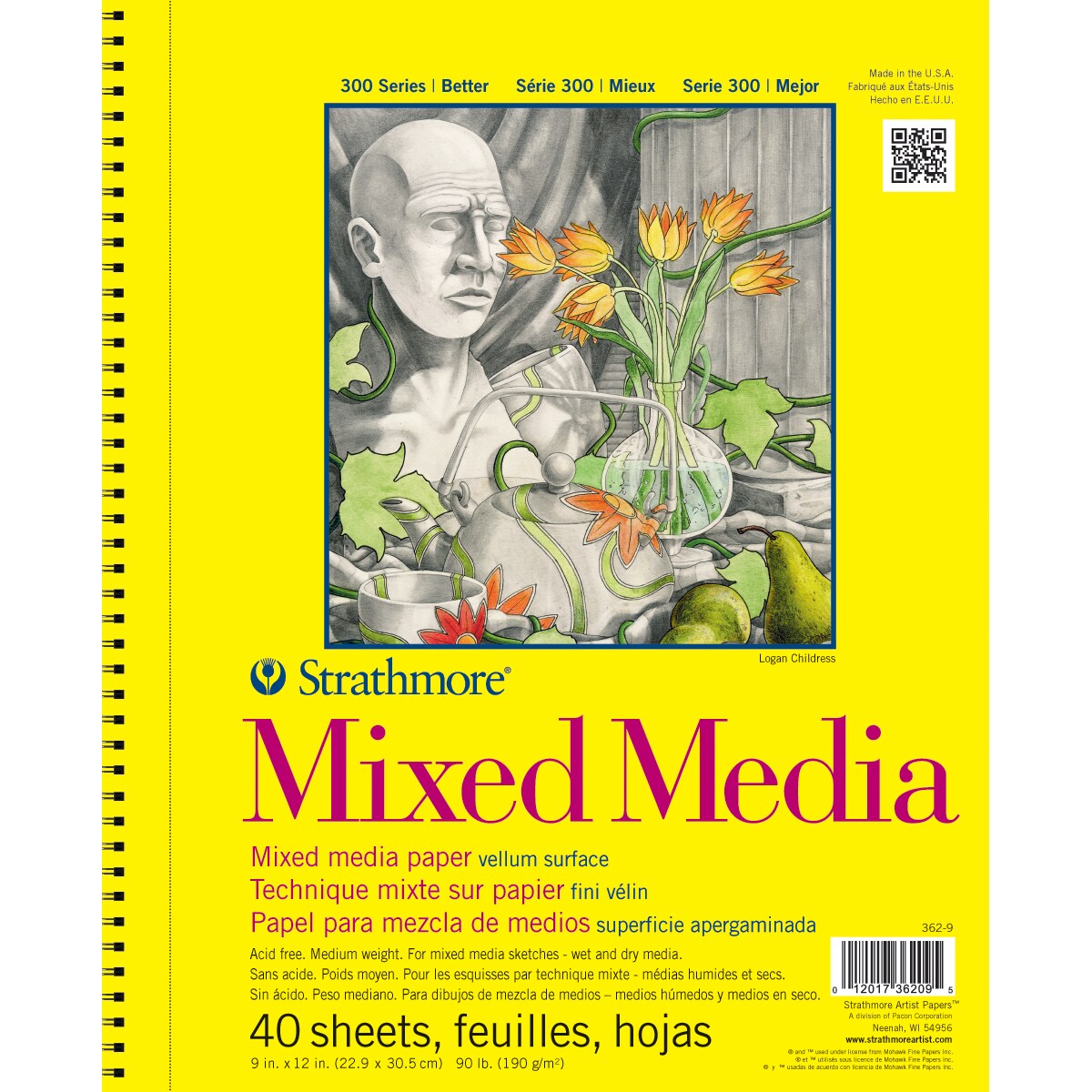 Strathmore Mixed Media Vellum Spiral Paper Pad 9&#x22;X12&#x22;-40 Sheets