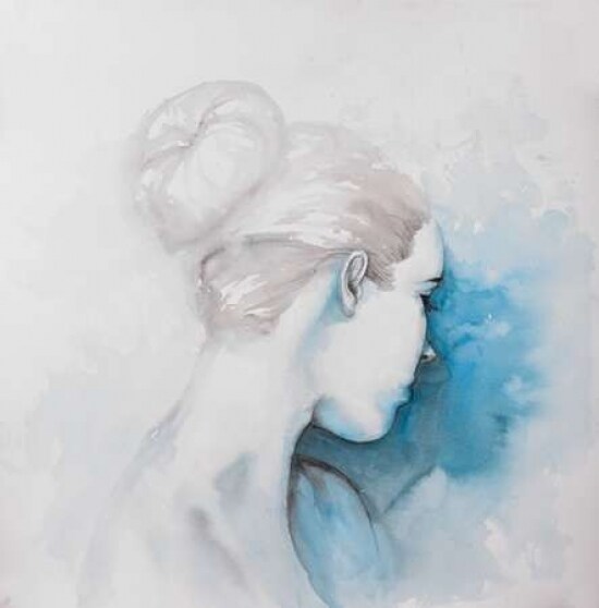 Watercolor Abstract Girl with Hair Bun Poster Print by Atelier B Art Studio - Item # VARPDXBEGFIG35