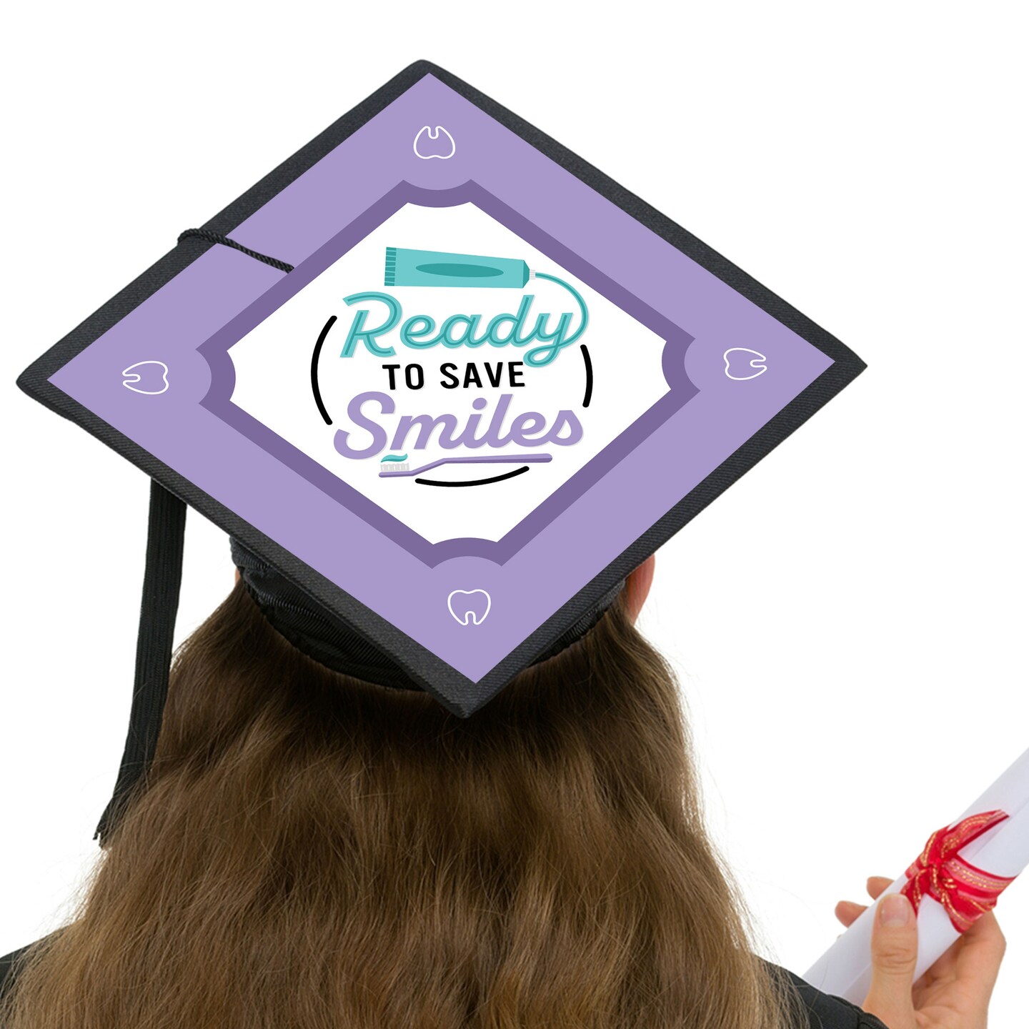 Big Dot of Happiness Dental School Grad - Dentistry and Hygienist Graduation Cap Decorations Kit - Grad Cap Cover