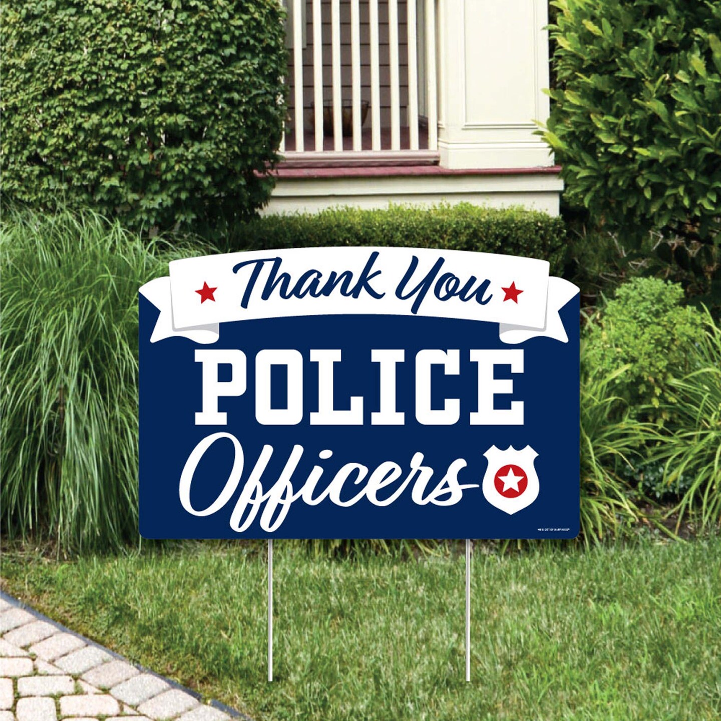 Big Dot of Happiness Thank You Police Officers - First Responders Appreciation Yard Sign Lawn Decorations - Party Yardy Sign