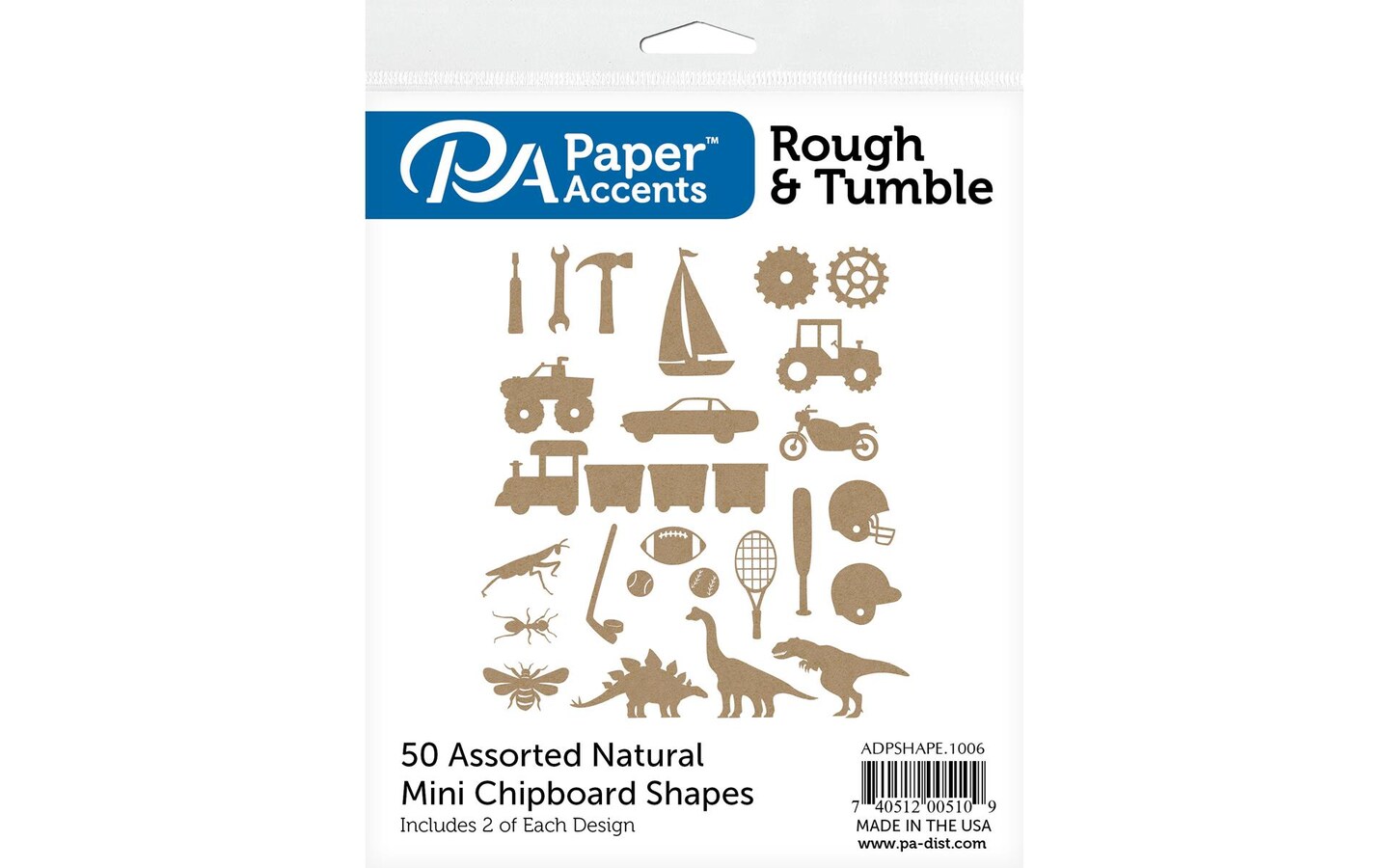 Chip Shapes 50pc Astd Rough &#x26; Tumble Natural
