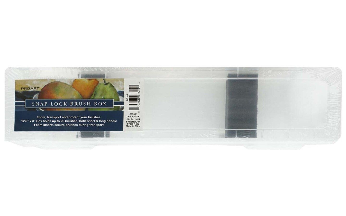 Pro Art Brush Box With Insert 12.5x3 Clear