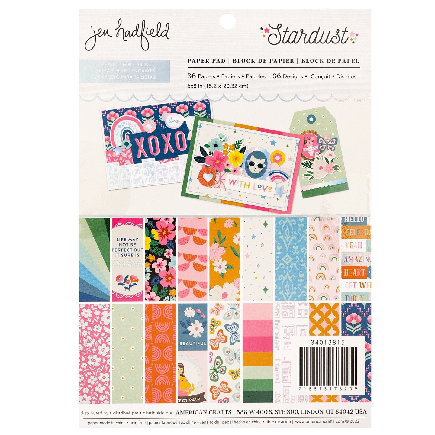 American Crafts Single-Sided Paper Pad 6&#x22;X8&#x22; 36/Pkg-Jen Hadfield Stardust