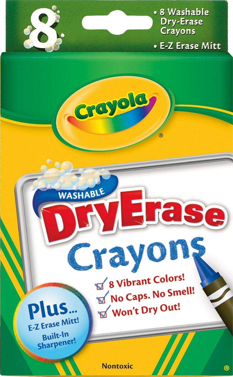Crayola Washable Dry-Erase Crayons-Classic 8/Pkg