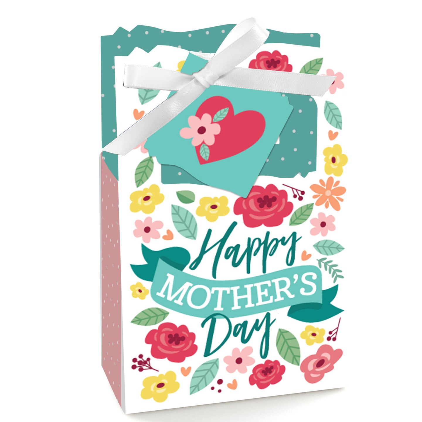 Big Dot of Happiness Colorful Floral Happy Mother&#x27;s Day - We Love Mom Party Favor Boxes - Set of 12