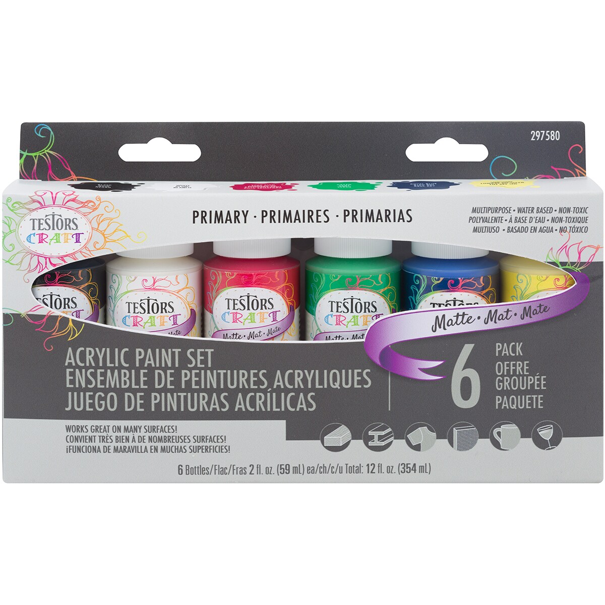 Testors Craft Acrylic Paint Set 6/PkgPrimary Matte Michaels