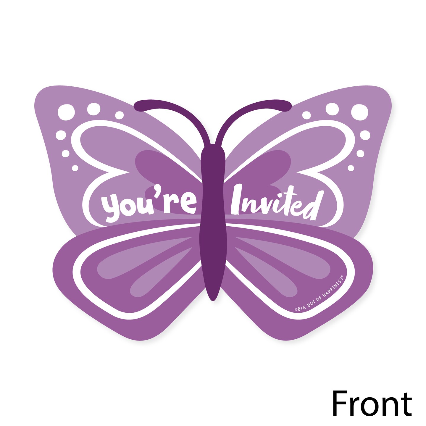 Big Dot of Happiness Beautiful Butterfly - Shaped Fill-In Invitations Floral Baby Shower or Birthday Party Invitation Cards with Envelopes - Set of 12