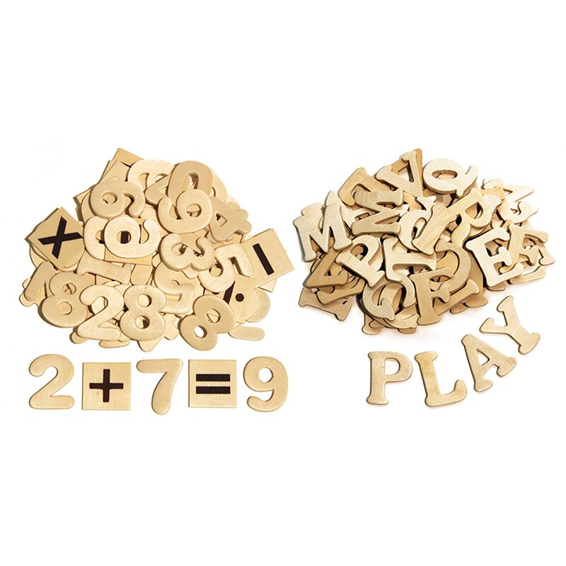 Letters and Numbers, Natural Wood, 1.5&#x22;, 200 Pieces