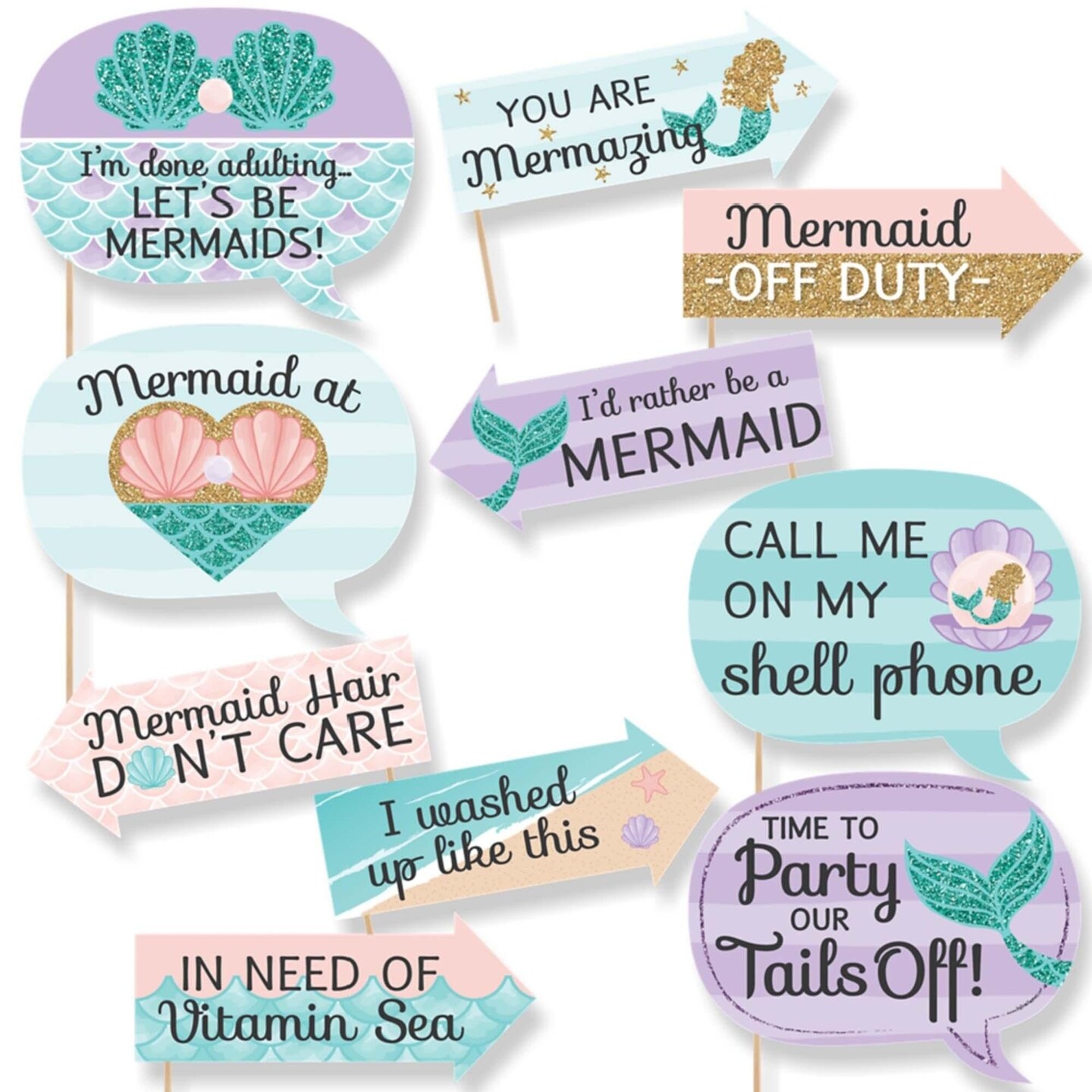 10th Birthday Decorations for Girls With Photo Props Teal