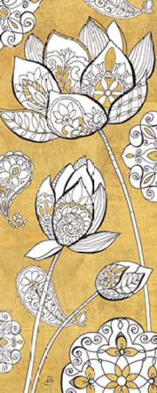 Color my World Lotus II Gold Poster Print by Daphne Brissonnet - Item # VARPDX28930