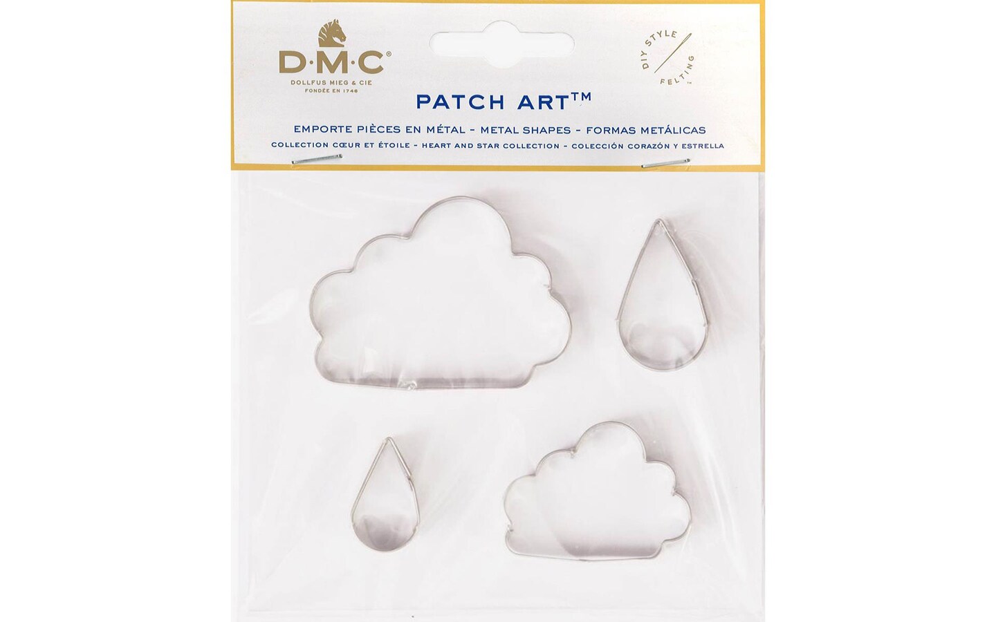 DMC Patch Art Metal Shapes Clouds &#x26; Rain