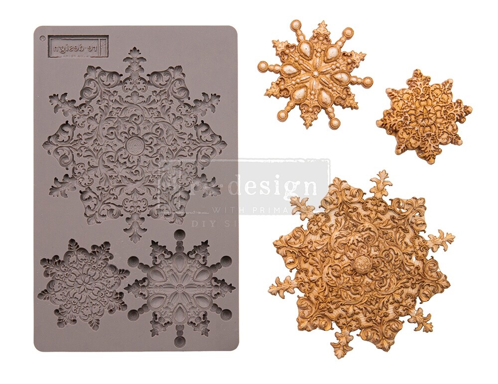 Prima Marketing Re-Design Mould 5"X8"X8mm-Snowflake Jewels