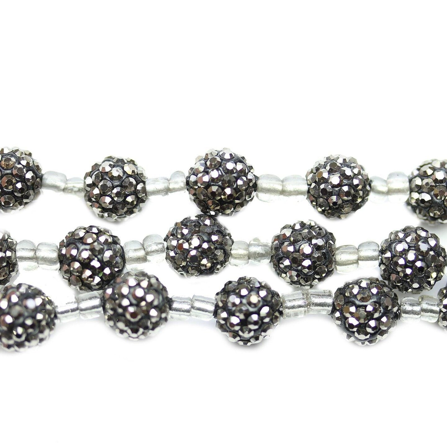 Gunmetal Glass Rhinestone on Clay Ball 10mm Beads Michaels