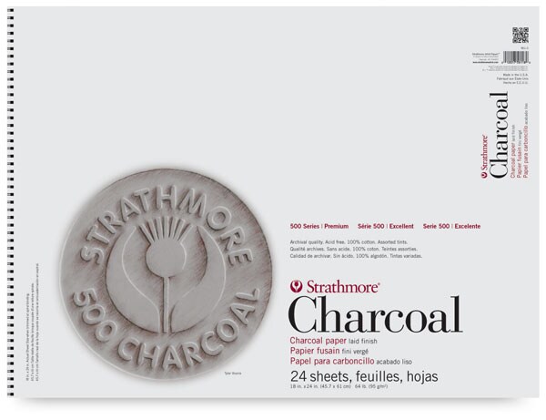 Strathmore 500 Series Premium Charcoal Pad 18x24 Assorted (24 Sheets)