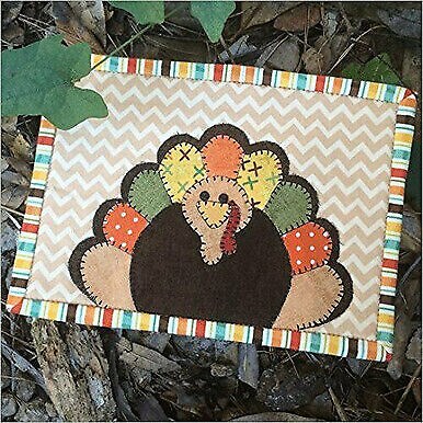 GOBBLE! GOBBLE! Laser Cut Mug Rug Kit, Applique Kit, Sewing Kit Stitches of Love