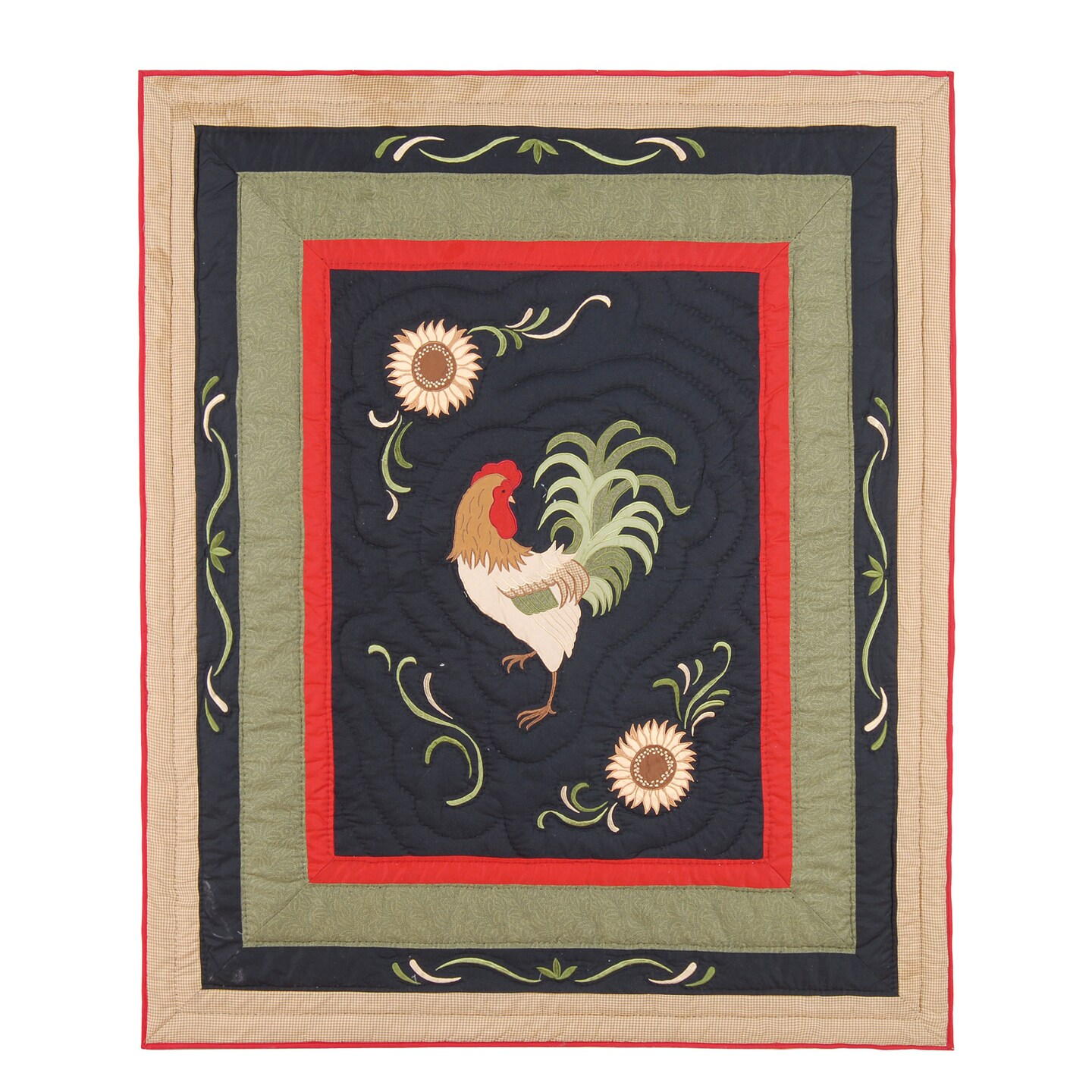 Harvest Rooster Quilted French Country Theme Accent Throw Blanket 50" x 60"