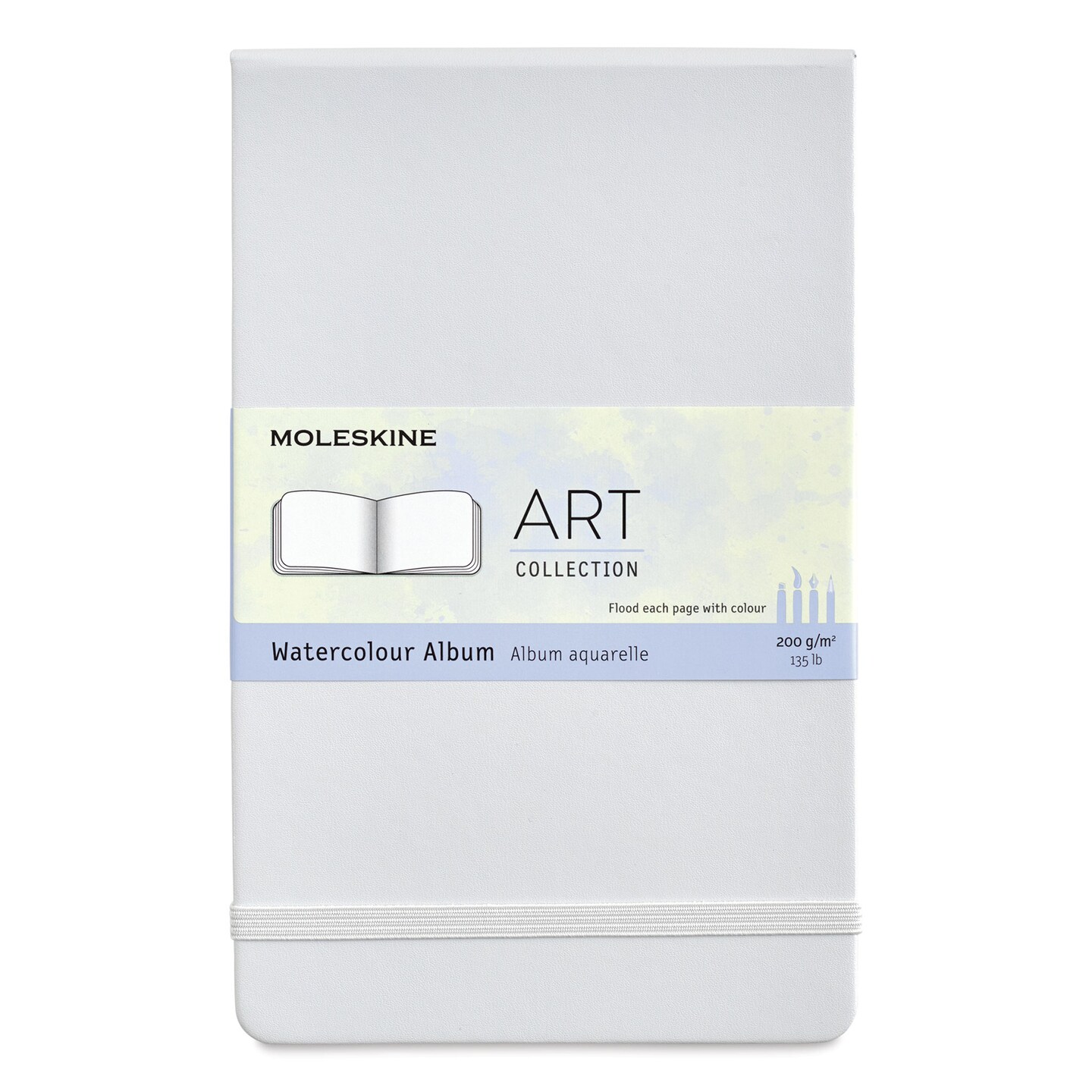 Moleskine Art Collection Watercolor Album - 5&#x22; x 8-1/4&#x22;, Landscape, 72 Pages, Cool Grey