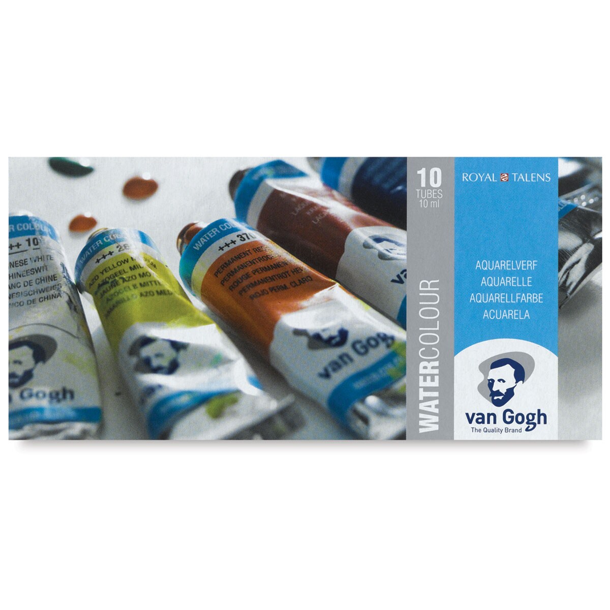 Van Gogh Watercolors Set - Set of 10, Assorted Colors, 10 ml tubes