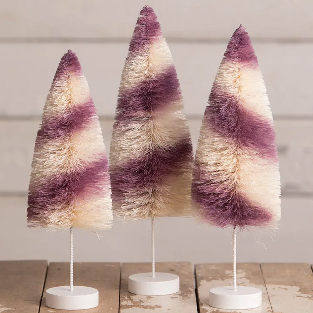 Bethany Lowe Designs Purple Stripes Delight Bottle Brush Trees Set Of bethany-lowe-designs-purple-stripes-delight-bottle-brush-trees-set-of