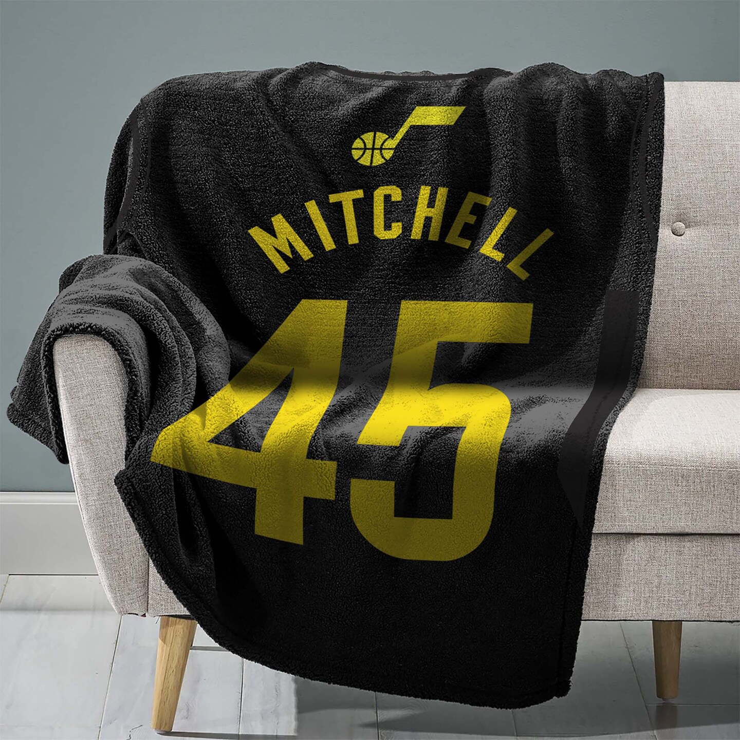 Sleep Squad Utah Jazz Donovan Mitchell 60&#x201D; x 80&#x201D; Raschel Plush Jersey Basketball Blanket