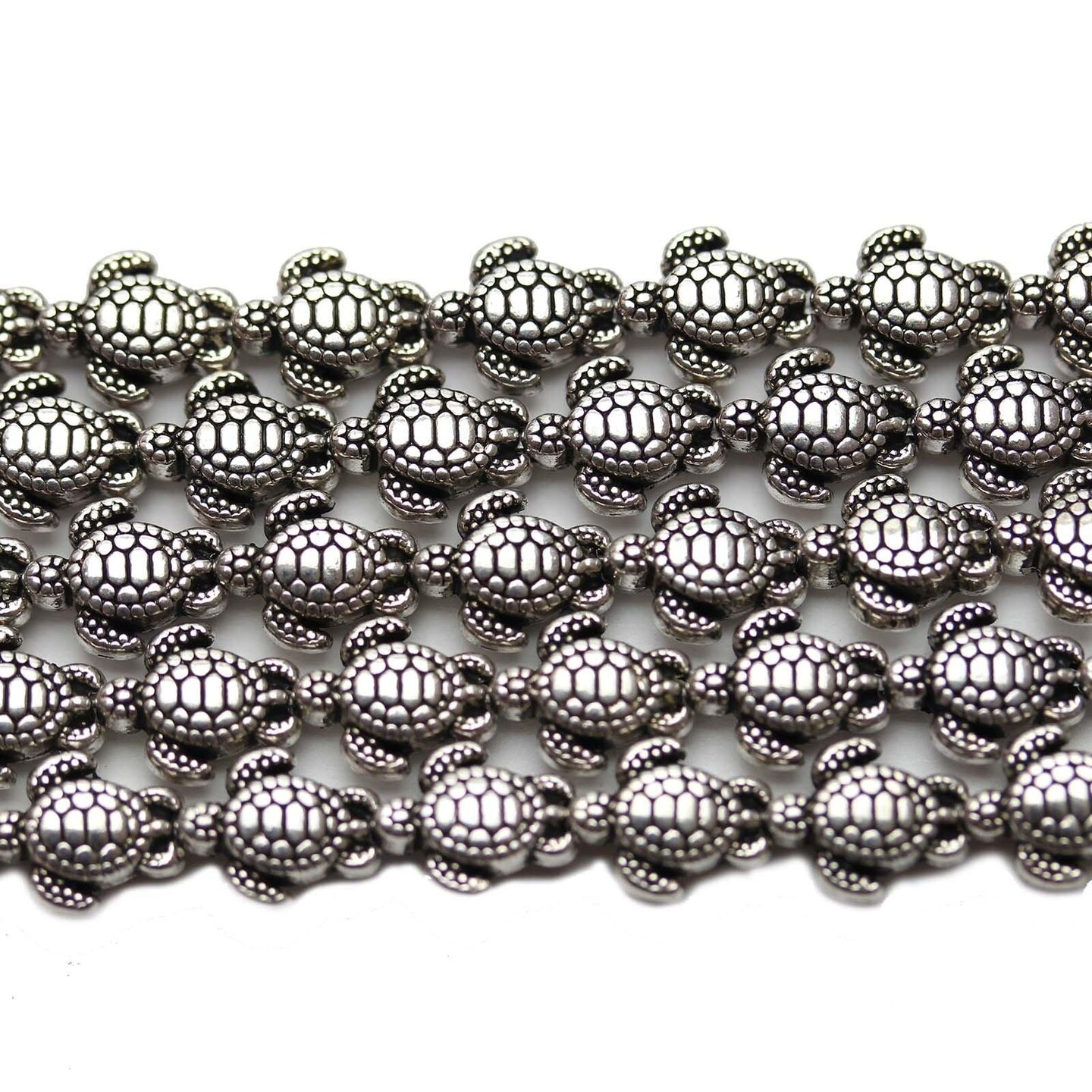 Silver Plated Zinc Alloy Turtle 6x8mm Beads Michaels