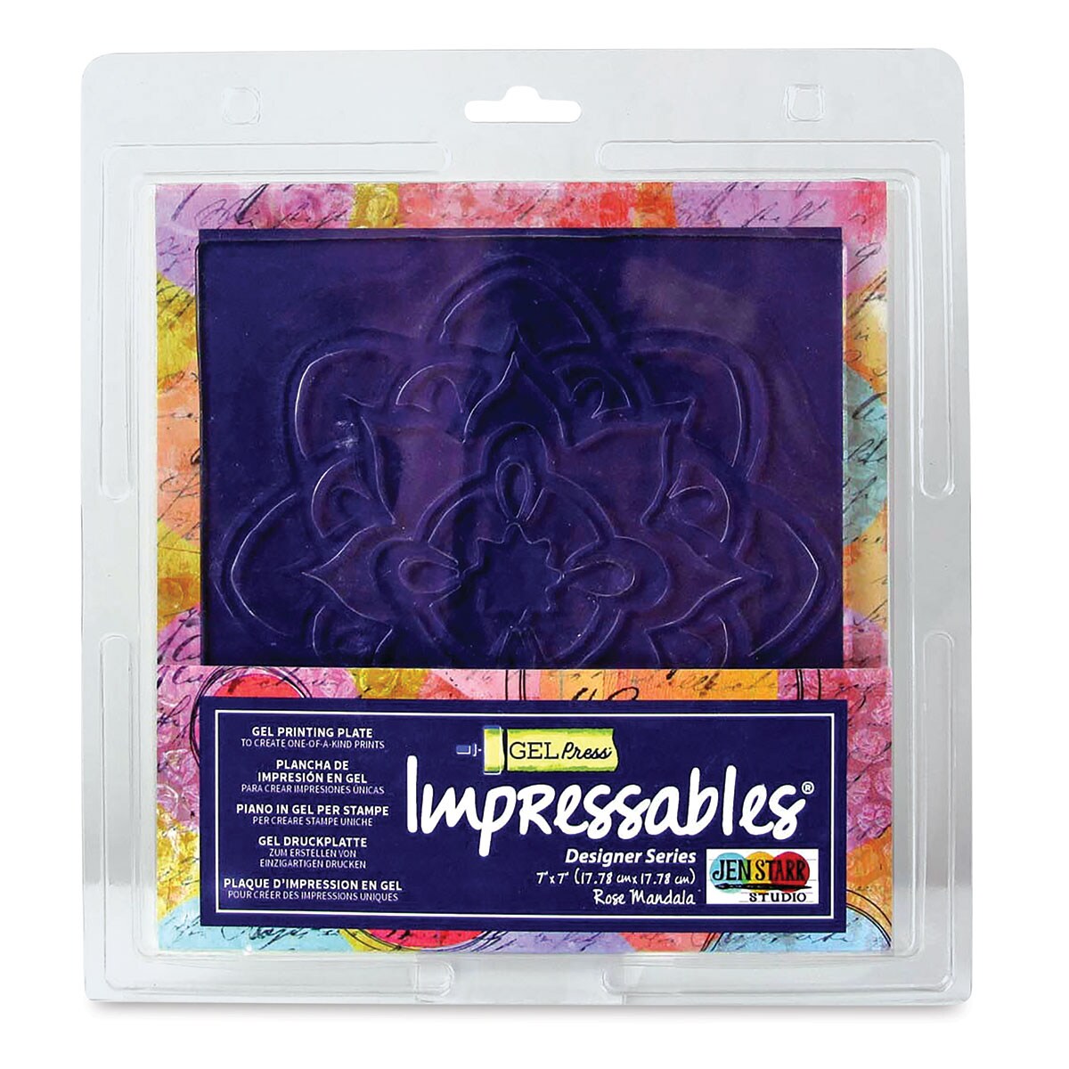 Gel Press Impressables - Rose Mandala, 7&#x22; x 7&#x22;