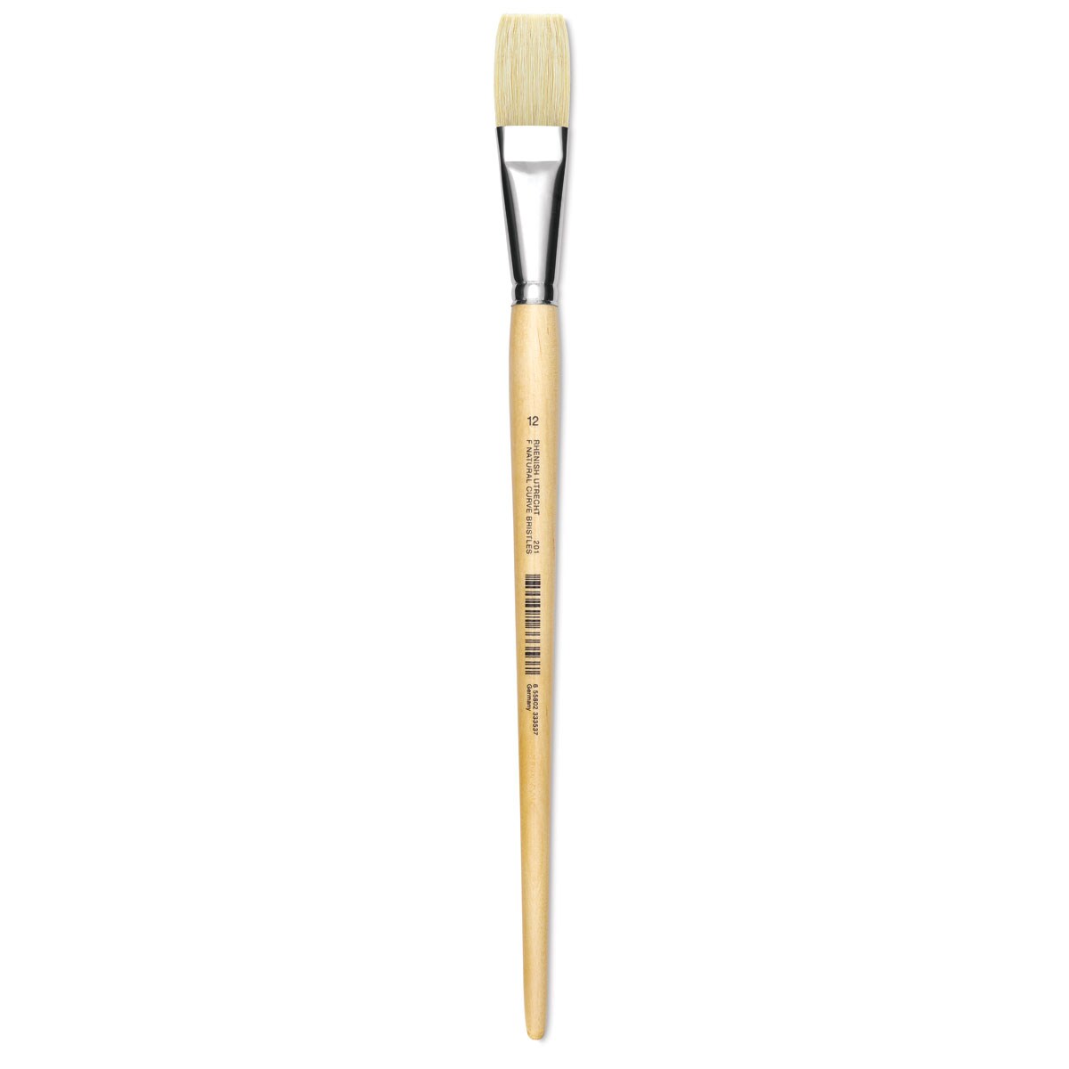 Utrecht Rhenish Pure Hog Bristle Brush - Flat, Size 12, Long Handle