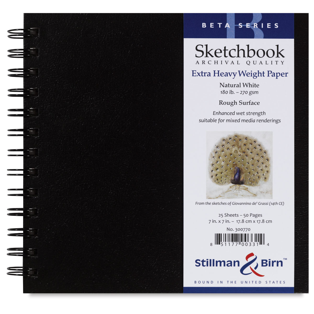 Stillman & Birn Beta Series Sketchbook - 7" x 7", Square, Wirebound, 25 Sheets