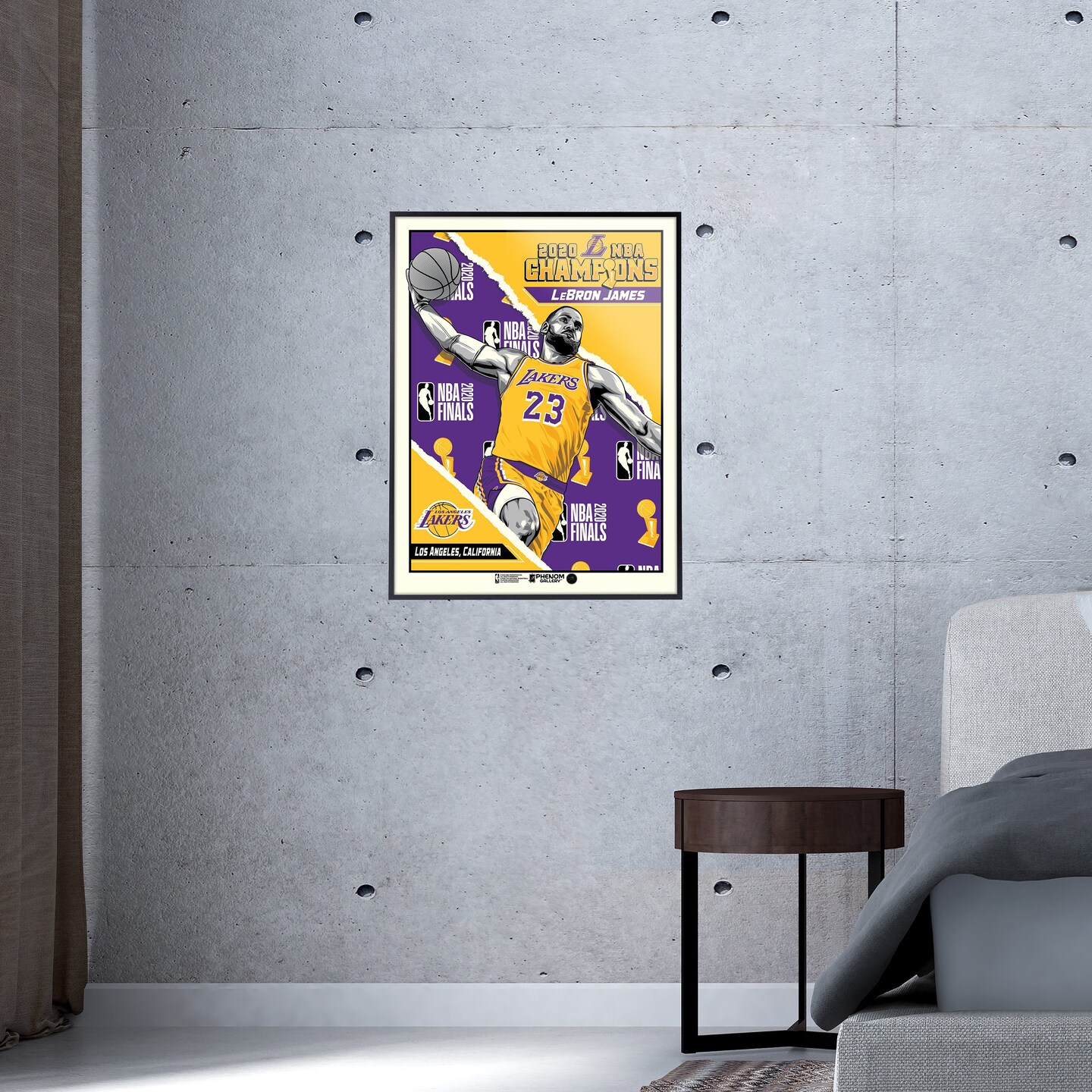 Phenom Gallery Los Angeles Lakers 2020 NBA Champions LeBron James 18" x 24" Serigraph