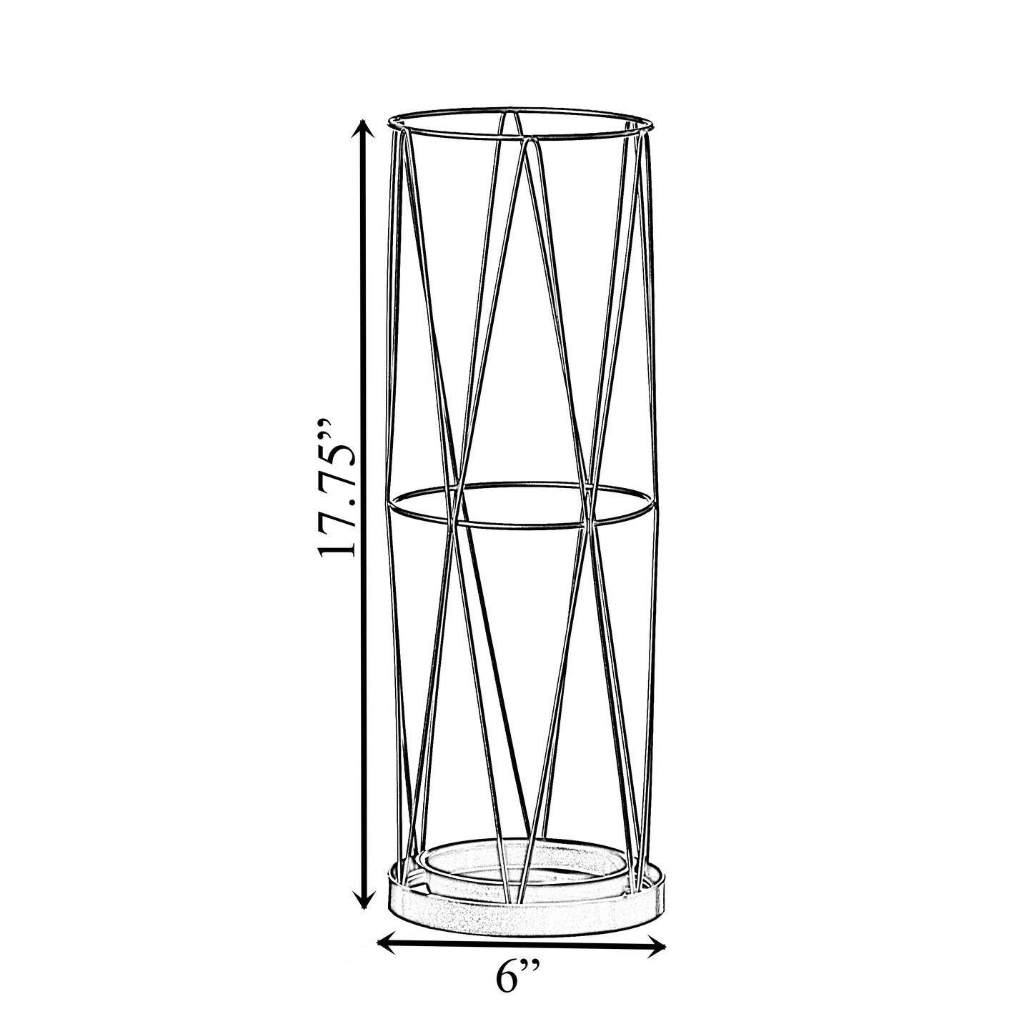 Gold Round Vertical Design Umbrella Holder Stand for Indoor and Outdoor with Drip Water Tray