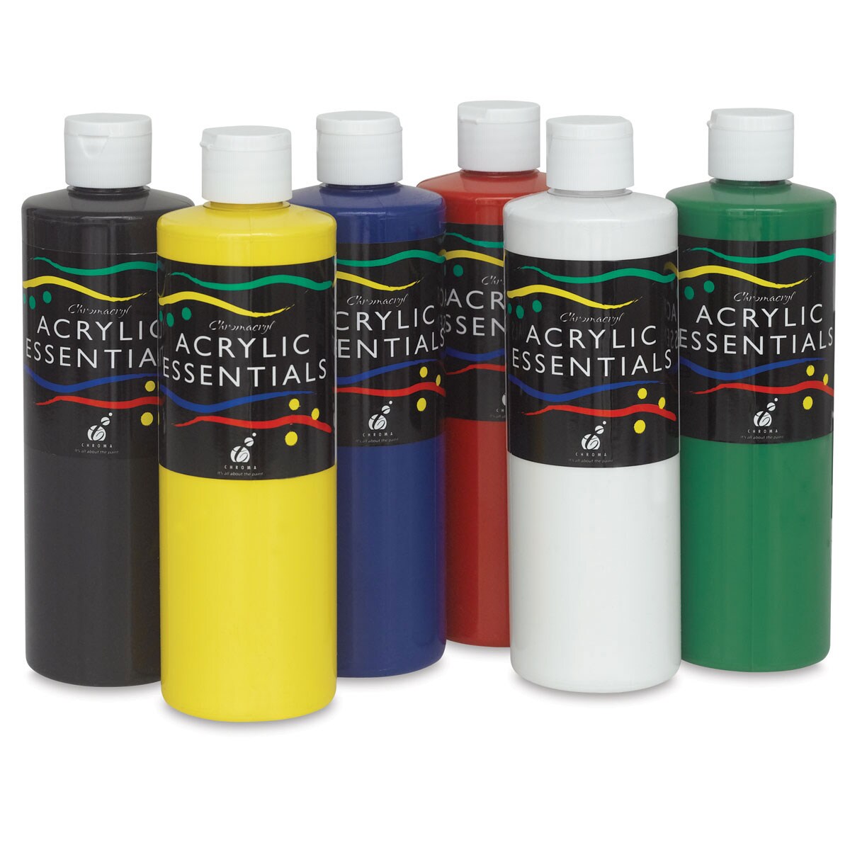 Chromacryl Acrylic Essentials - Primary Colors, Set of 6, Pints