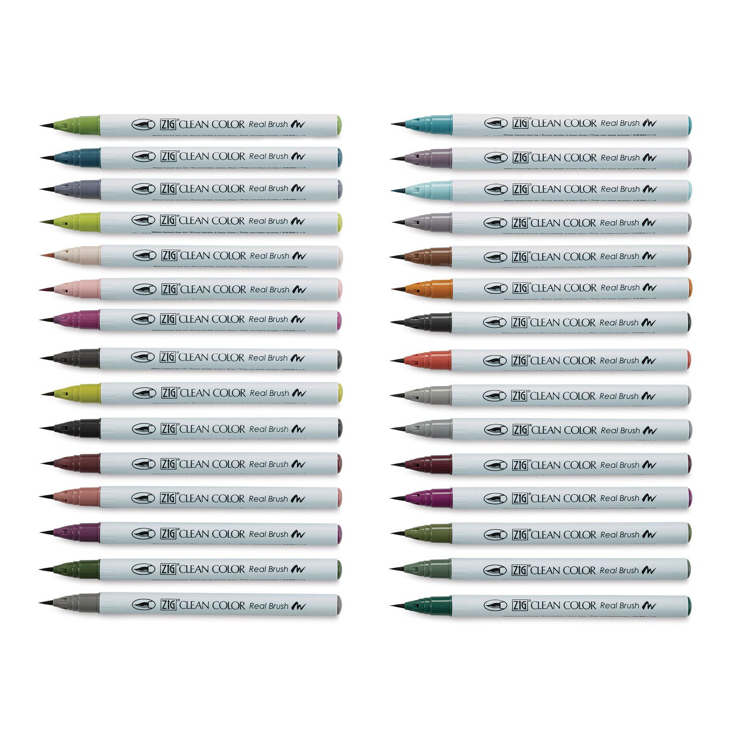 Kuretake Clean Color Real Brush Pen Set - Neutral Colors