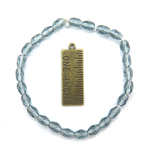 Gray/Blue Olive Shape Faceted Czech Glass Beads (1 strand/25 beads) (B613)