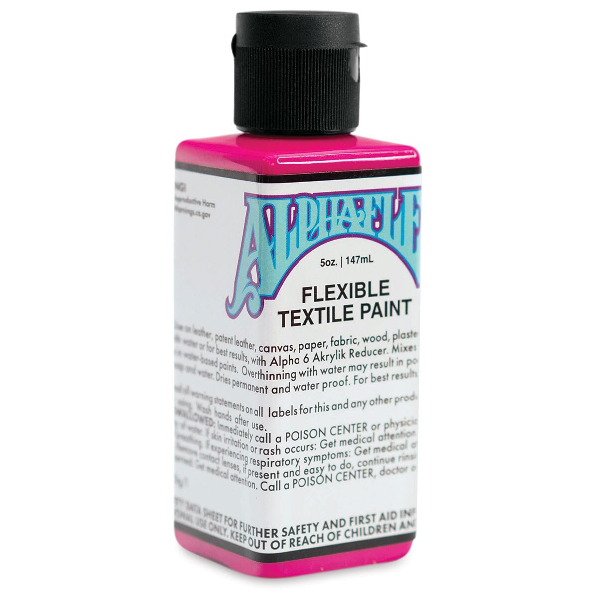 Alpha6 AlphaFlex Textile and Leather Paint - Electroshock Magenta, 147 ml, Bottle