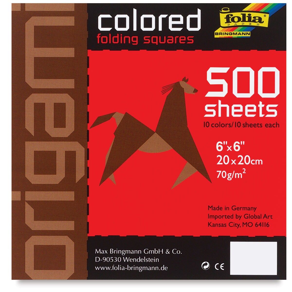 Folia Oragami Sheets - 6&#x22; x 6&#x22;, Assorted, 500 Sheets