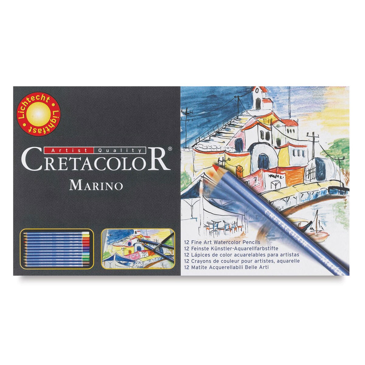 Cretacolor Marino Watercolor Pencil Set - Assorted Colors, Set of 12