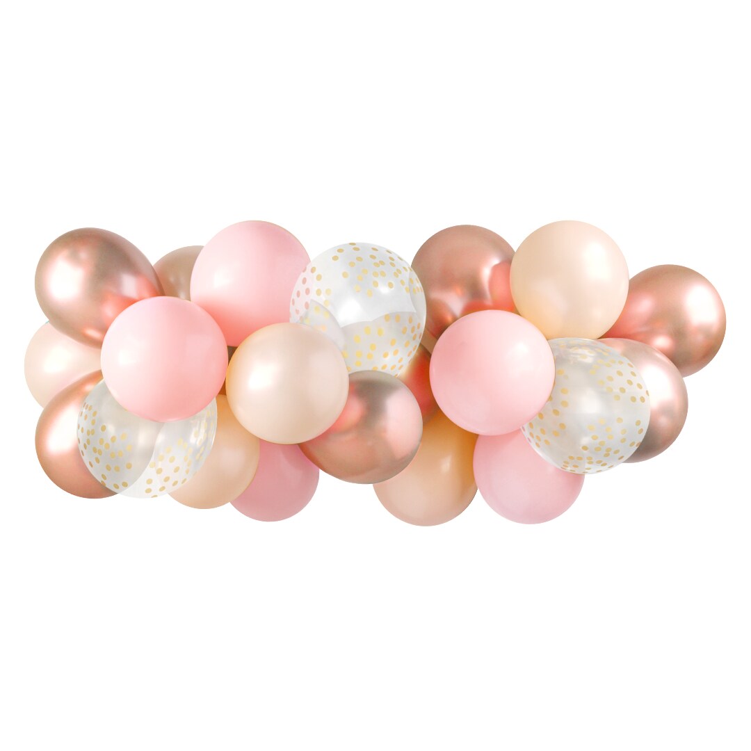 Balloon Garland - Pink &#x26; Rose Gold