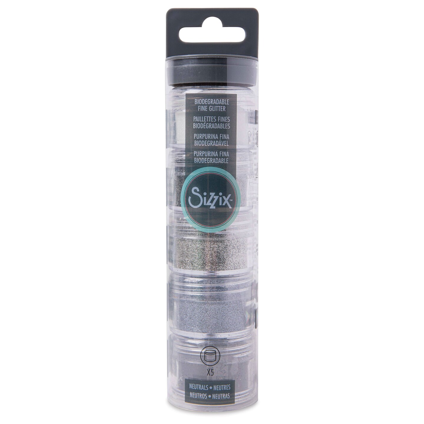 Sizzix Biodegradable Fine Glitter - Neutrals, Set of 5 Pots