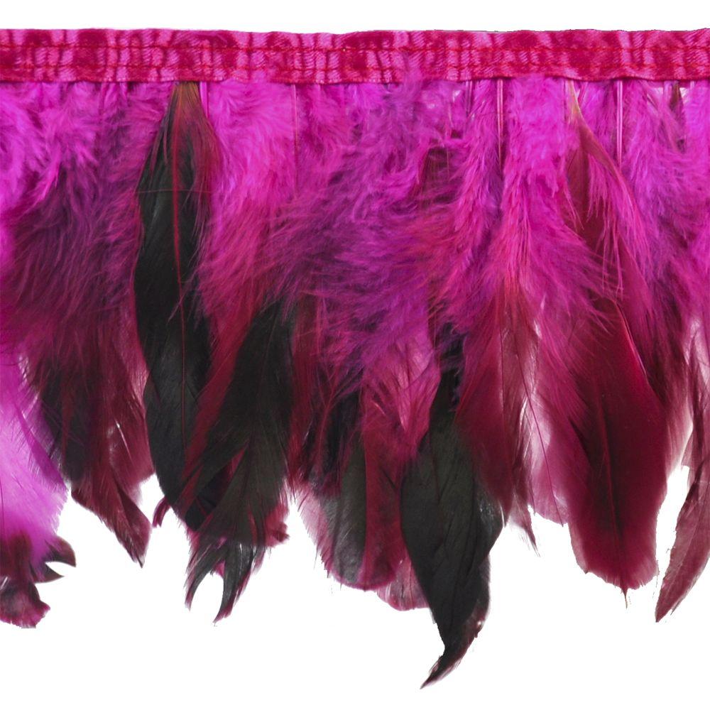Belagio Feather Trim, 9&#x22; Wide, 10-Yard Bolt, Hot Pink