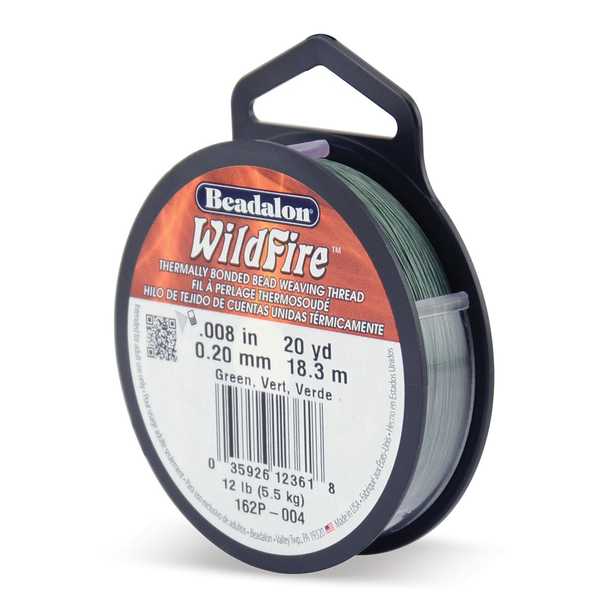 Beadalon WildFire Beading Thread - Green, 0.008, 20 yds