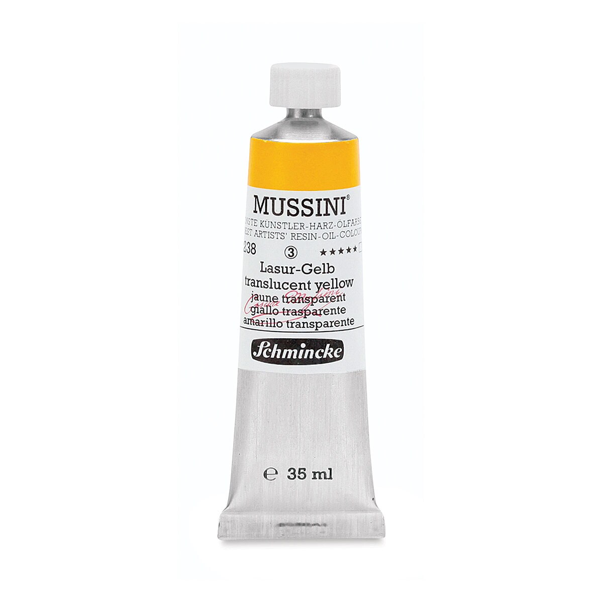 Schmincke Mussini Oil Colors - Translucent Yellow, 35 ml tube