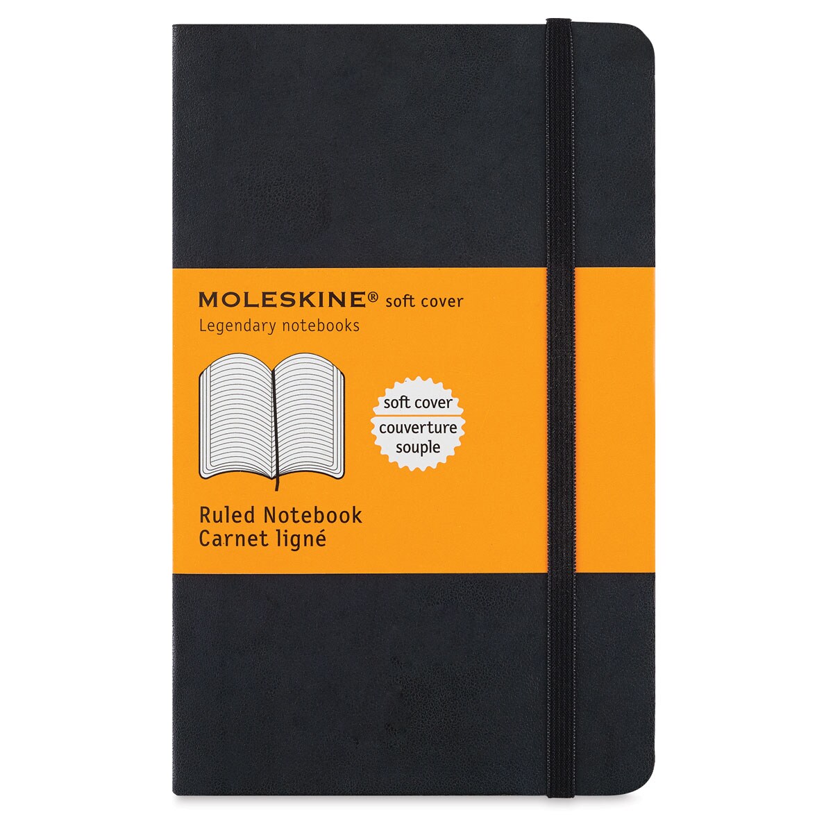 Moleskine Classic Soft Cover Notebook - Black, Ruled, 5-1/2" x 3-1/2"