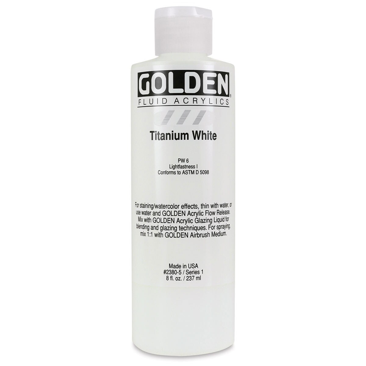Golden Fluid Acrylics - Titanium White, 8 oz bottle
