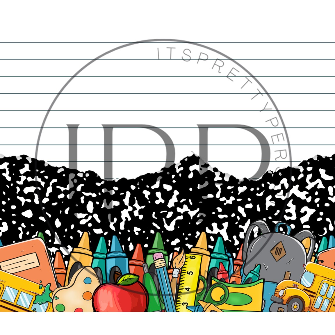 #272 CLEAR- 20oz School Teacher- 9.4" x 8" Pattern Vinyl Wrap (IPP EXCLUSIVE!)