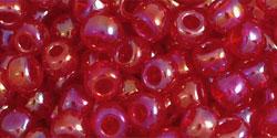 Toho 6/0 Round Japanese Seed Bead, TR6-165C, Transparent AB Ruby, 20 grams